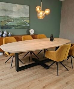 Eiken Deens ovale tafel met Plus Frame