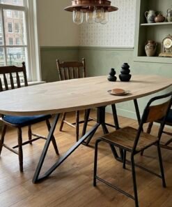 Eiken Deens ovale tafel met Libelle onderstel