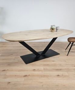 Eiken Deens ovale tafel V Poot