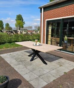 Douglashout tuintafel met Matrixpoten 8x8 (buisdikte)